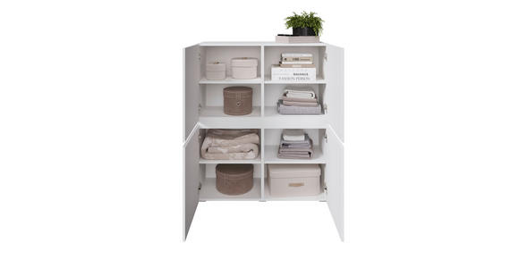 HIGHBOARD  99,4/119,4/39,8 cm  - Silberfarben/Weiß, Design, Holzwerkstoff/Kunststoff (99,4/119,4/39,8cm) - Xora