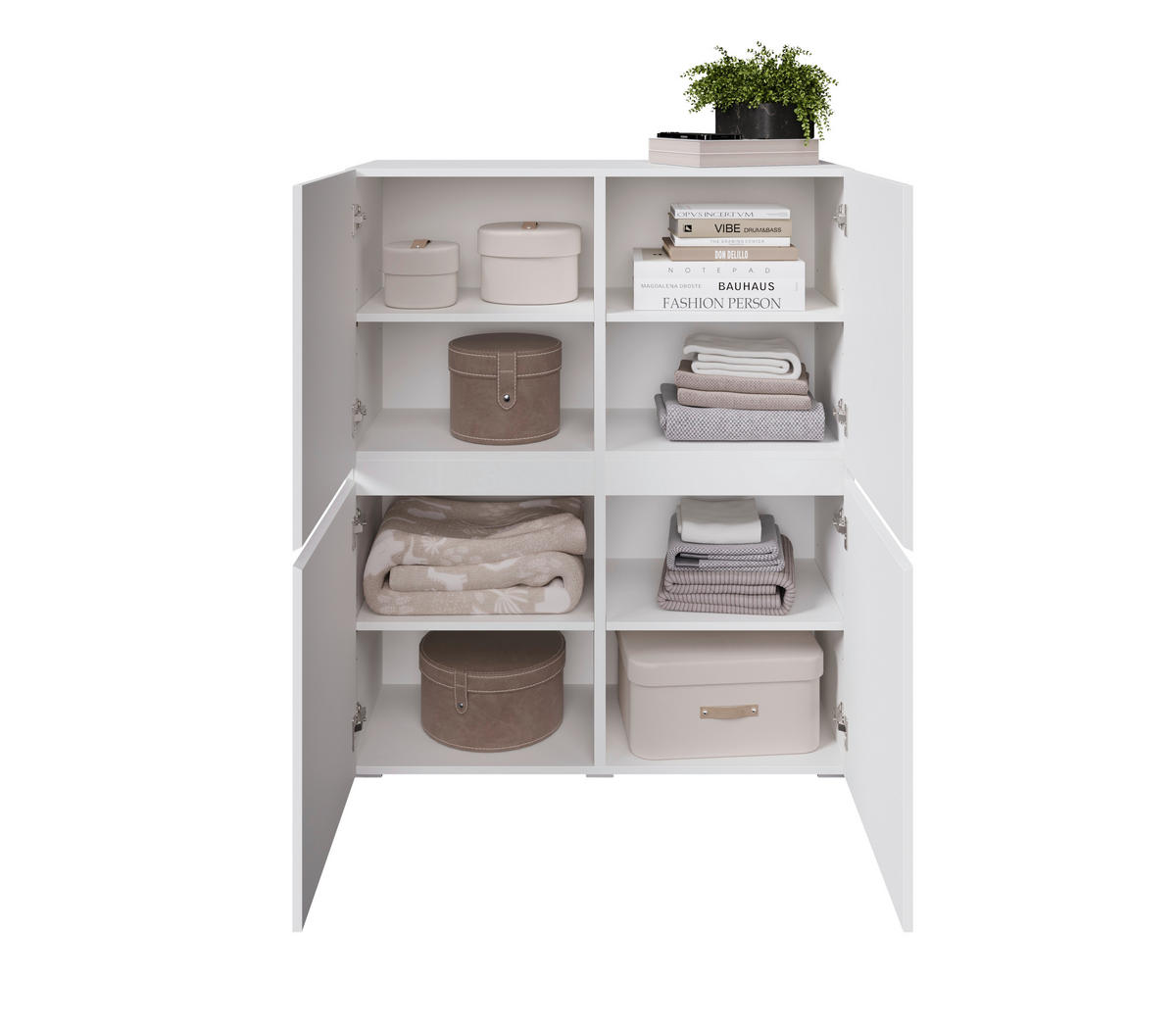 HIGHBOARD  99,4/119,4/39,8 cm  - Silberfarben/Weiß, Design, Holzwerkstoff/Kunststoff (99,4/119,4/39,8cm) - Xora