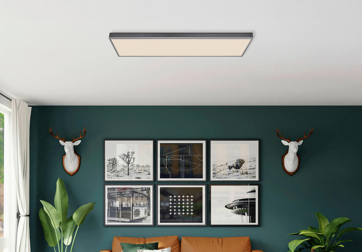 LED-DECKENLEUCHTE    120/30/7,5 cm  - Weiss/Dunkelgrau, Basics, Kunststoff/Metall (120/30/7,5cm) - Globo