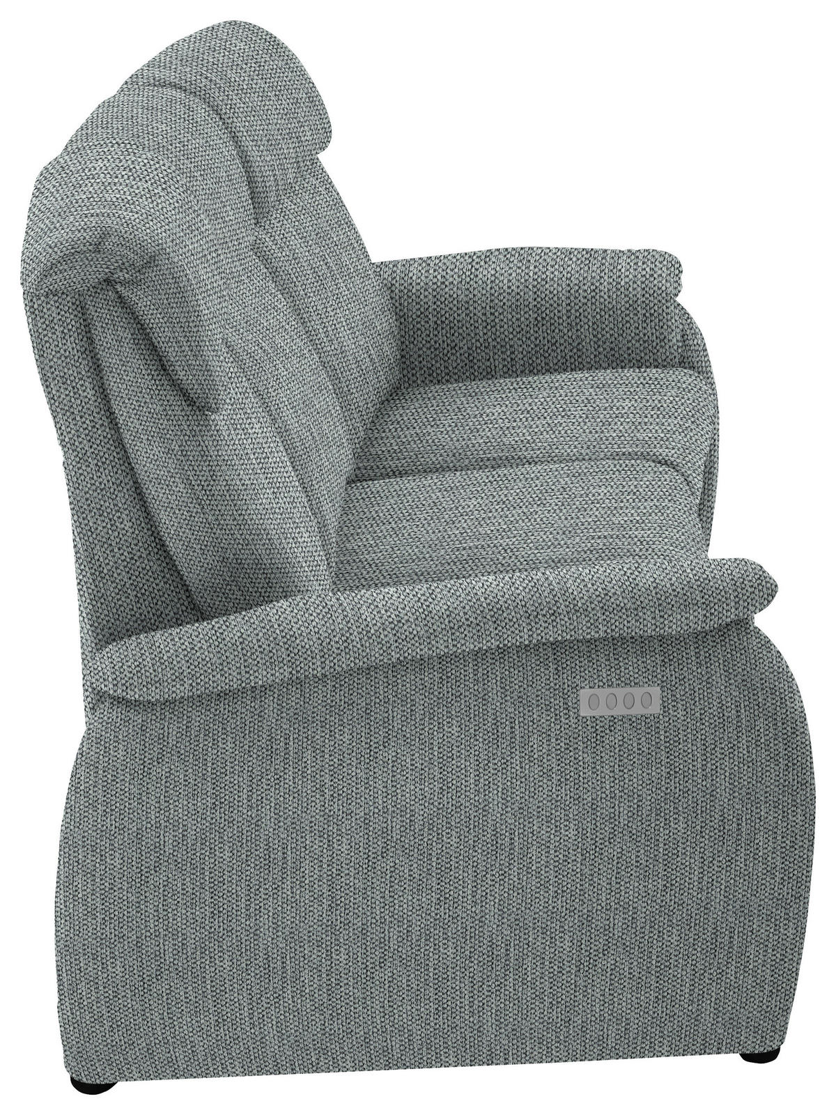 TRAPEZSOFA in Flachgewebe Grau  - Schwarz/Grau, Konventionell, Textil/Metall (219/107/97cm) - Pure Home Comfort