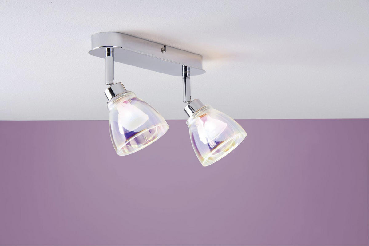 SCHIENENSYSTEM-LEUCHTENSCHIRM URail   - Multicolor, Design, Glas (8cm) - Paulmann