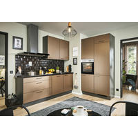 ECKKÜCHE 220/120 cm  in Graphitfarben, Schwarz, Bronzefarben  - Schwarz/Graphitfarben, Design, Holzwerkstoff/Metall (220/120cm) - Xora