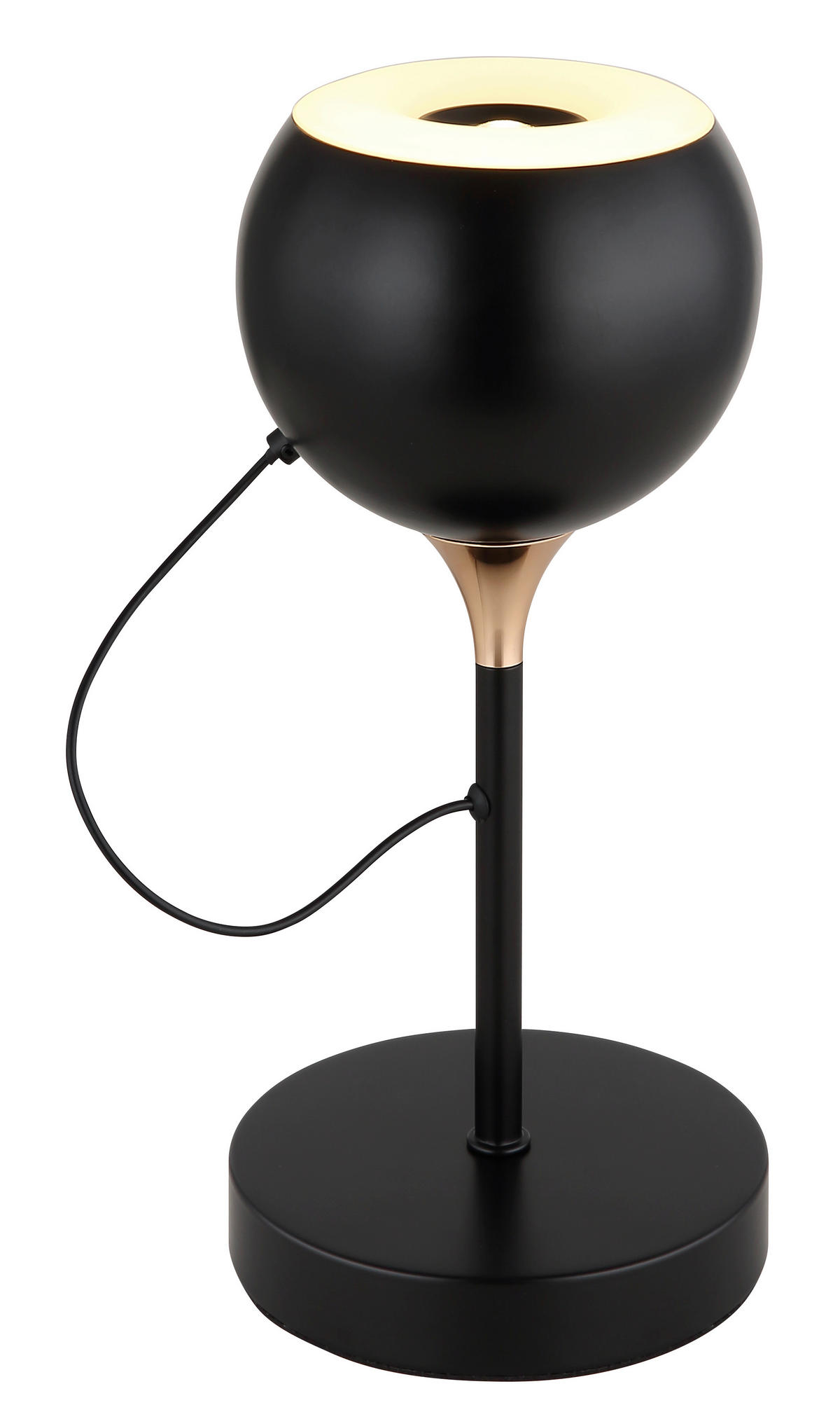 STOLNÍ LED LAMPA, 13/28,5 cm  - bílá/černá, Design, kov/plast (13/28,5cm) - Globo