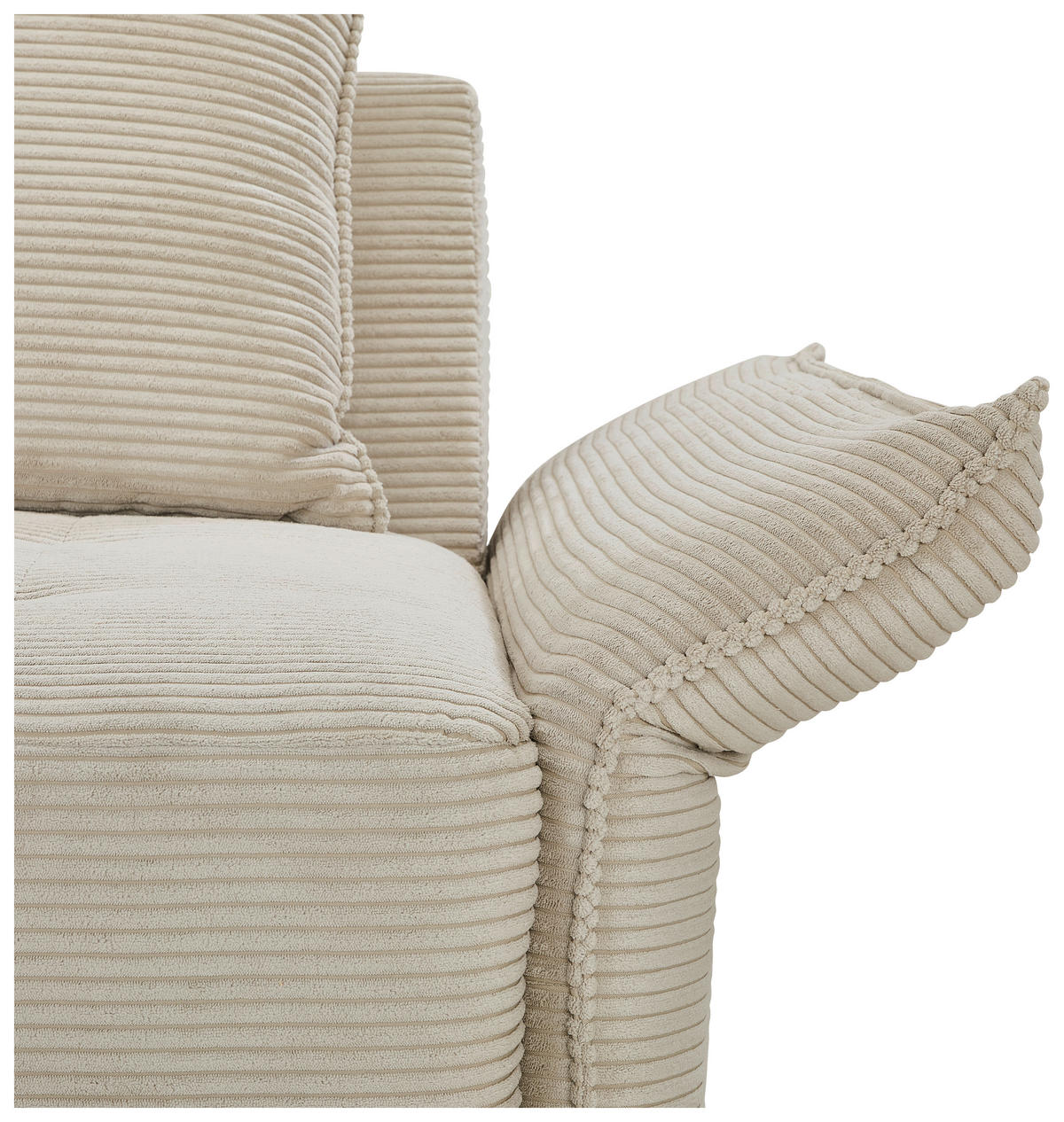 BIGSOFA in Cord Naturfarben  - Schwarz/Naturfarben, Design, Textil/Metall (226/91/103cm) - Carryhome