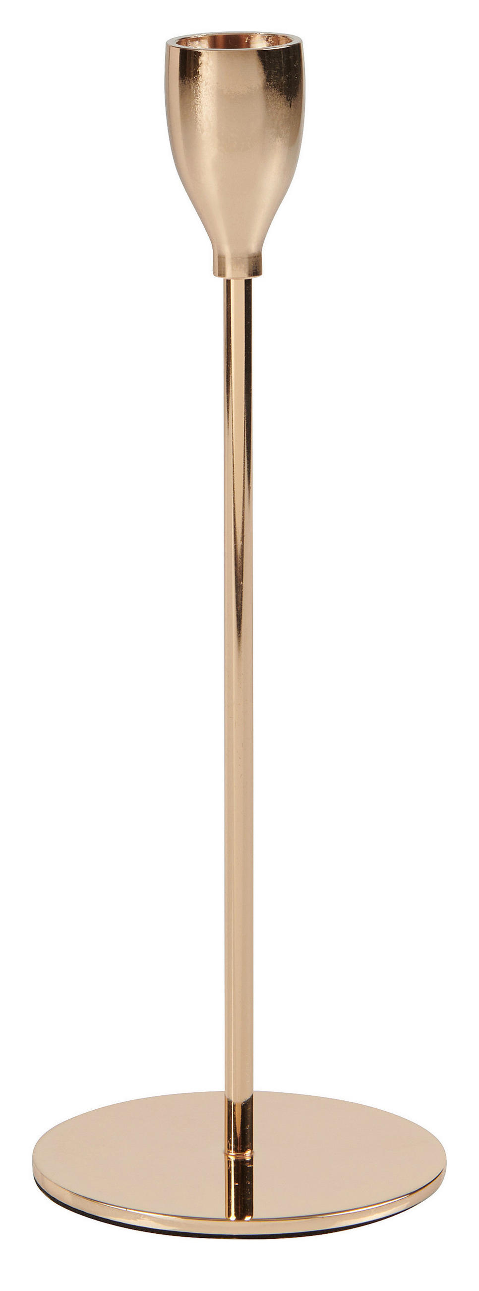 SVIETNIK NA DLHÉ SVIEČKY  kov - zlatá, Basics, kov (8/22,5cm) - Ambia Home