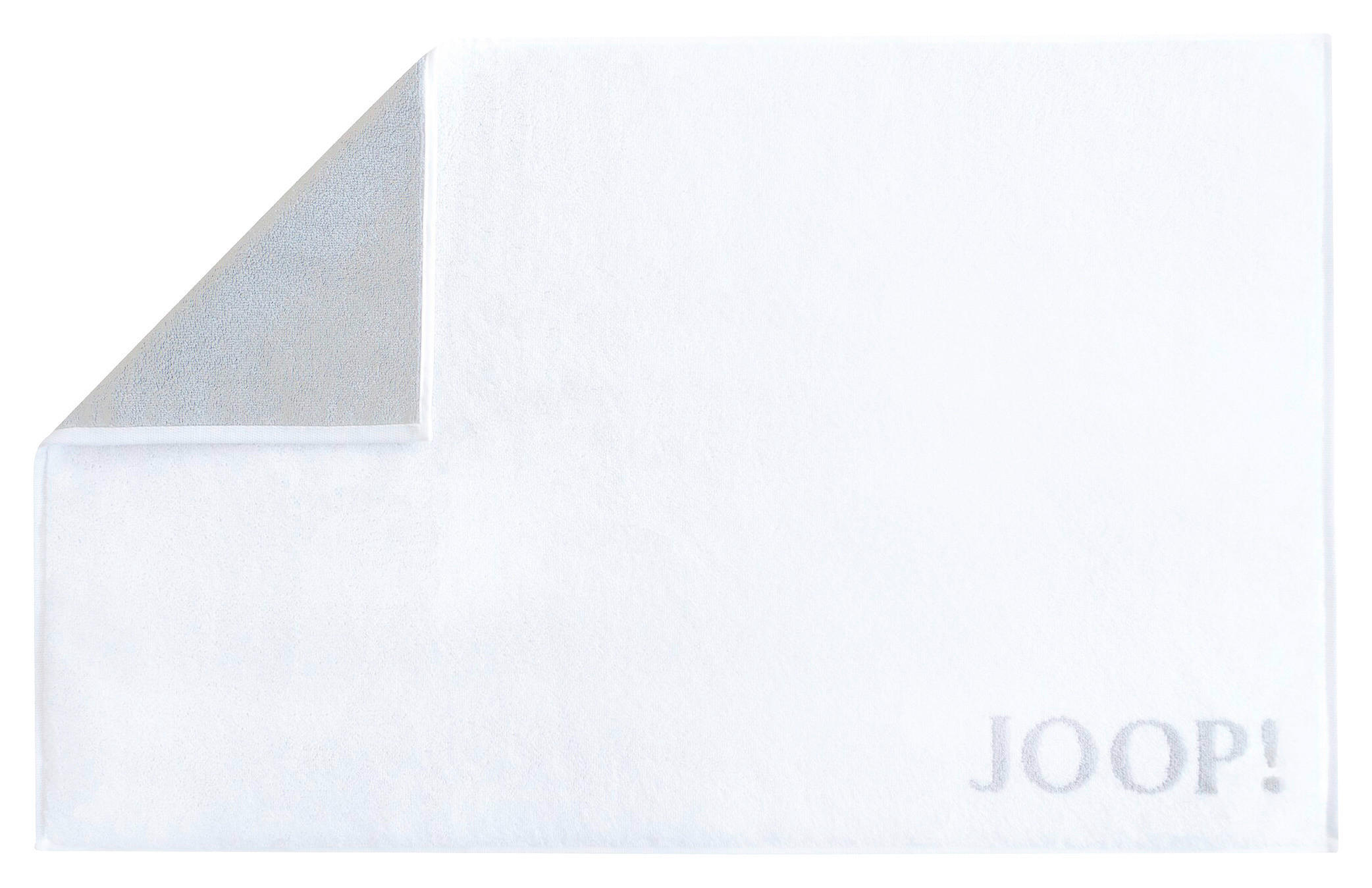 BADEMATTE Weiß, Hellgrau 50/80 cm - Hellgrau/Weiß, Basics, Textil (50/80cm) - Joop!
