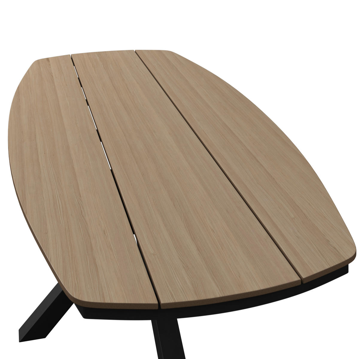 GARTENTISCH 201/75/100 cm Metall, Kunststoff Naturfarben, Dunkelgrau oval  - Dunkelgrau/Naturfarben, MODERN, Kunststoff/Metall (201/75/100cm) - Ambia Garden