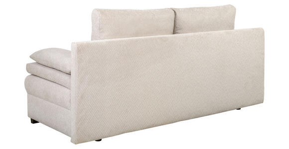 SCHLAFSOFA  mit Liegefunktion, Schlafen auf Sitzhöhe, Rücken echt Struktur Beige  - Beige/Schwarz, KONVENTIONELL, Kunststoff/Textil (195/93/83cm) - Carryhome