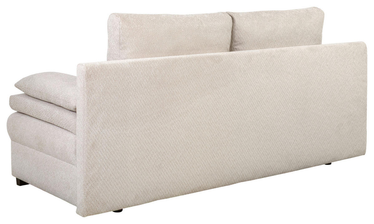 SCHLAFSOFA  mit Liegefunktion, Schlafen auf Sitzhöhe, Rücken echt Struktur Beige  - Beige/Schwarz, KONVENTIONELL, Kunststoff/Textil (195/93/83cm) - Carryhome
