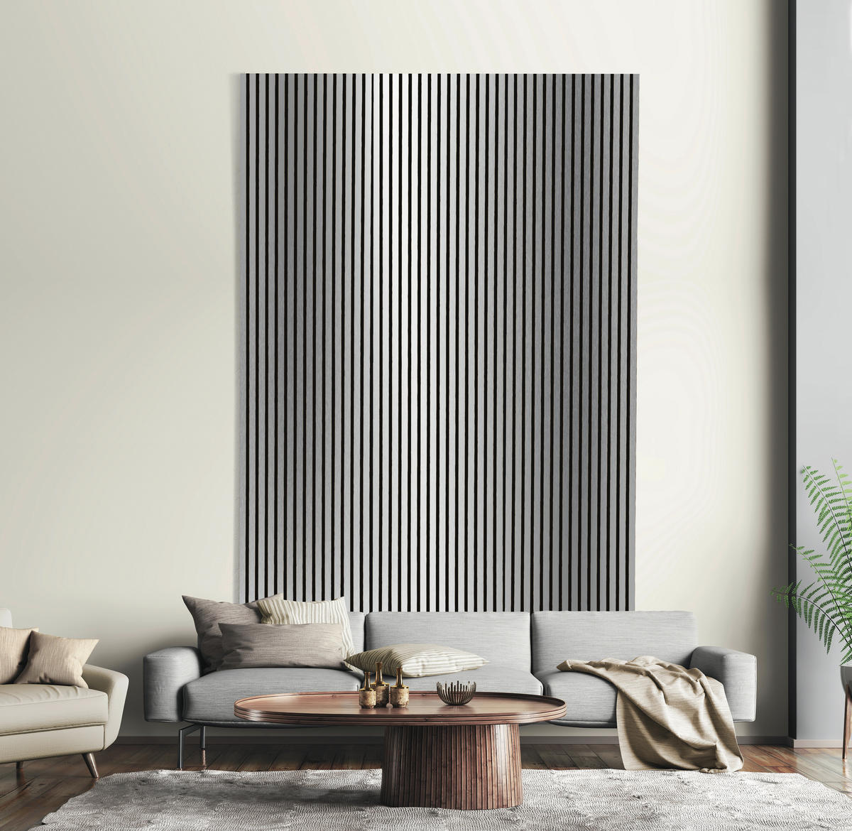 AKUSTIKPANEEL Silber gebürstet foliert 57.25/2/240 cm  - Silberfarben, KONVENTIONELL, Holzwerkstoff/Textil (57.25/2/240cm)