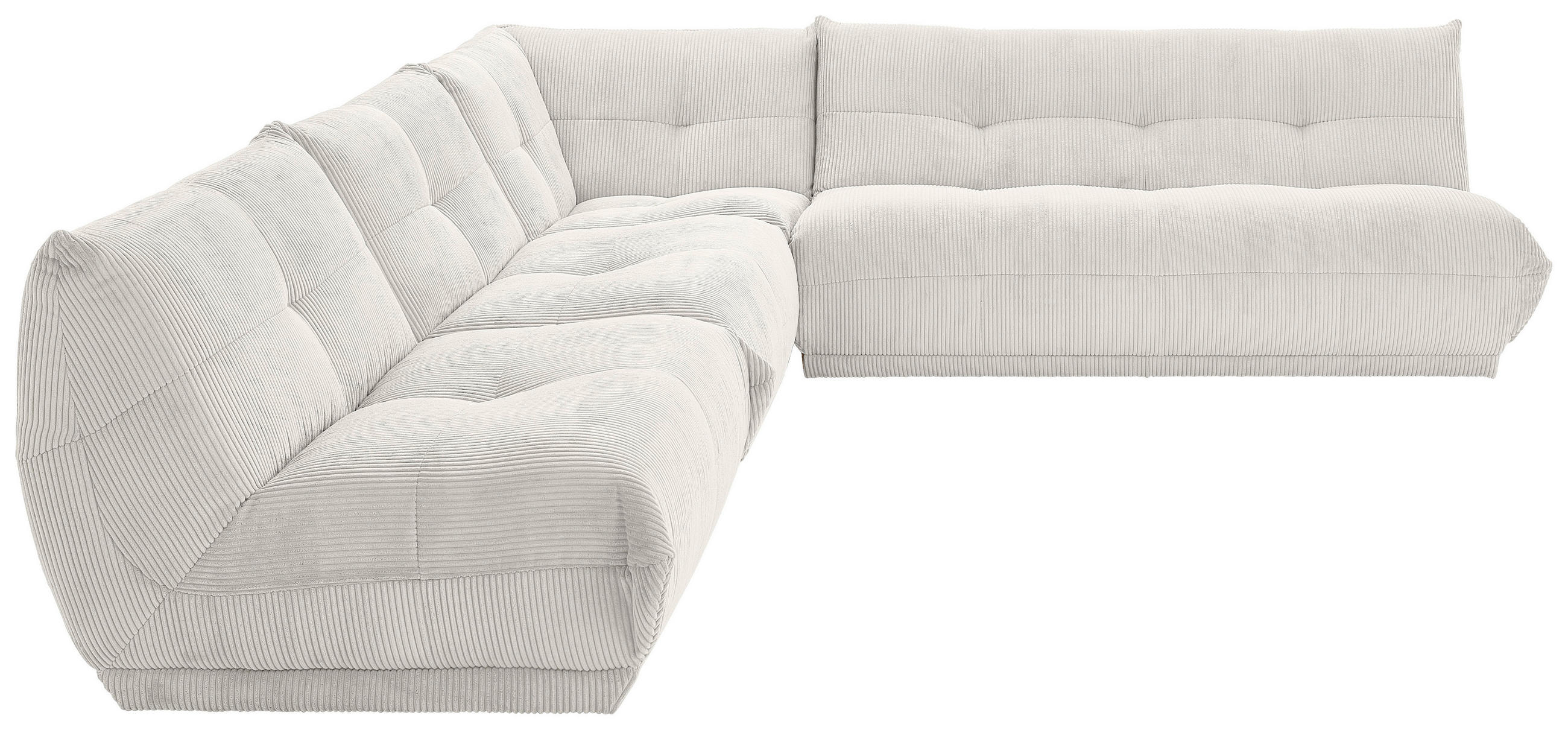 ECKSOFA in Cord Weiss  - Weiss, Trend, Textil (315/285cm) - Livetastic