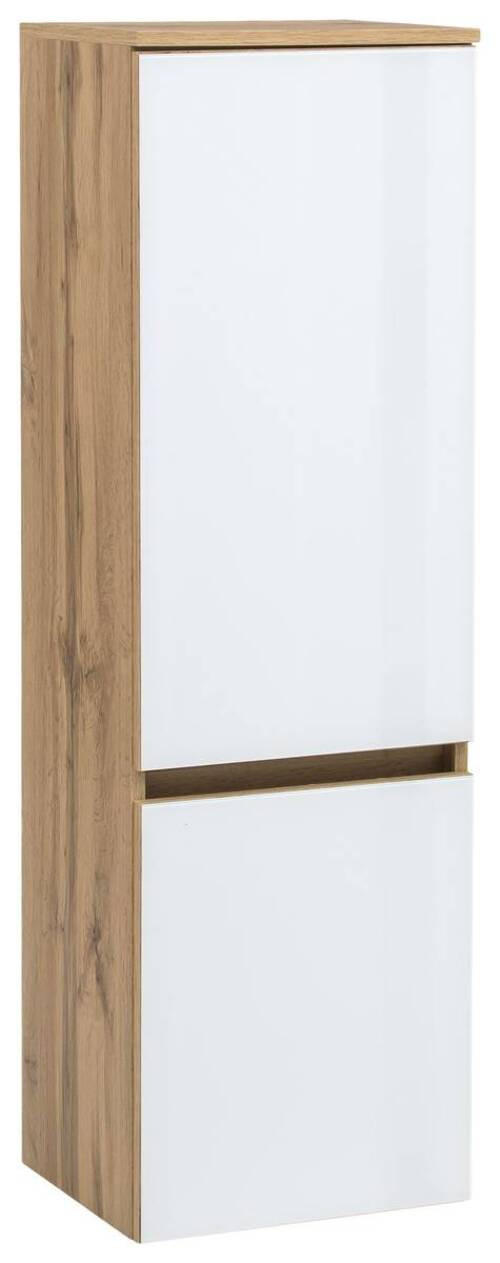 MIDISCHRANK 40/130/35 cm  - Weiss/Eichefarben, Konventionell, Glas/Holzwerkstoff (40/130/35cm) - Held
