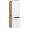 MIDISCHRANK 40/130/35 cm  - Weiss/Eichefarben, Konventionell, Glas/Holzwerkstoff (40/130/35cm) - Held