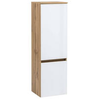 MIDISCHRANK 40/130/35 cm  - Weiss/Eichefarben, Konventionell, Glas/Holzwerkstoff (40/130/35cm) - Held