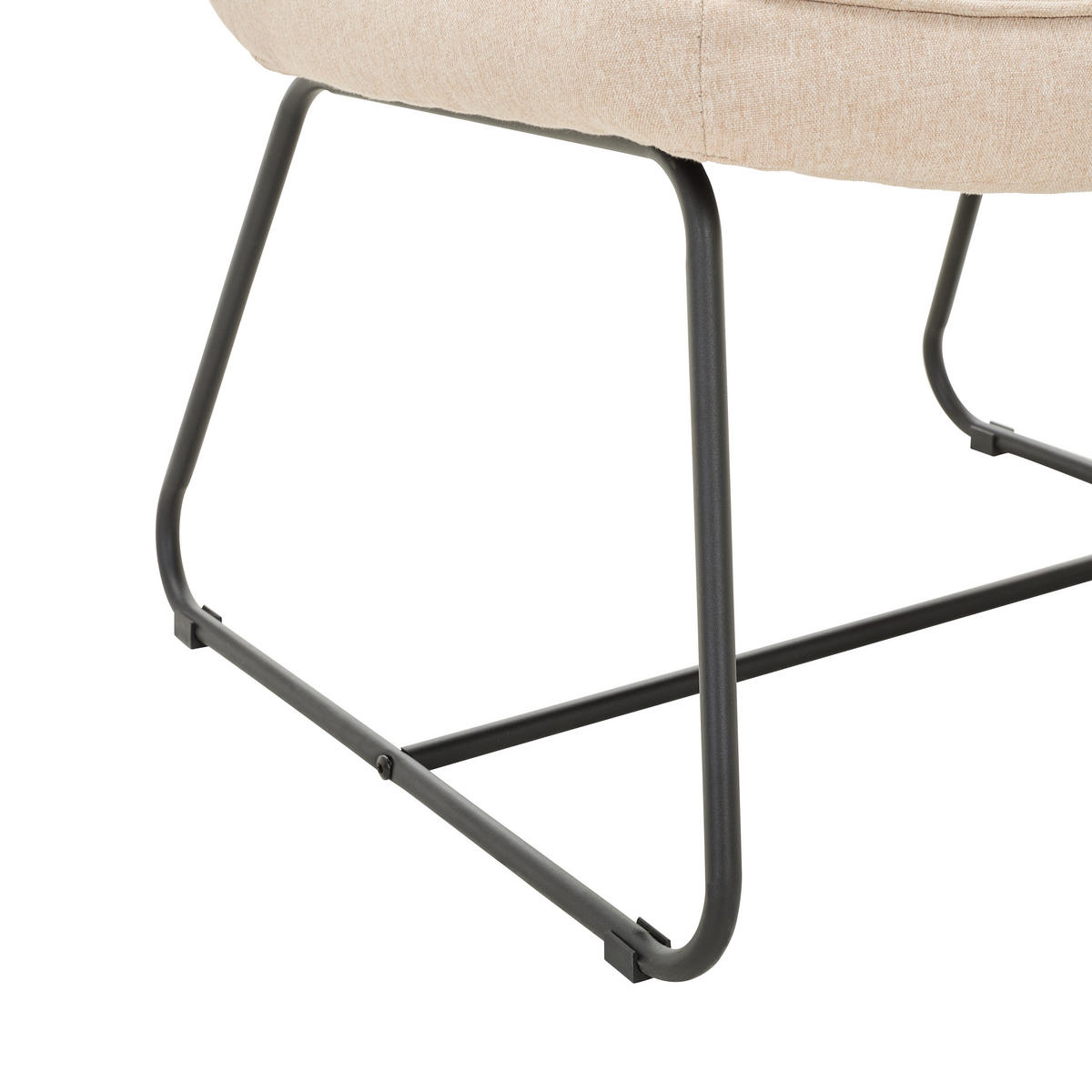 SESSEL Webstoff Beige    - Beige/Schwarz, MODERN, Textil/Metall (66/85/69cm) - P & B
