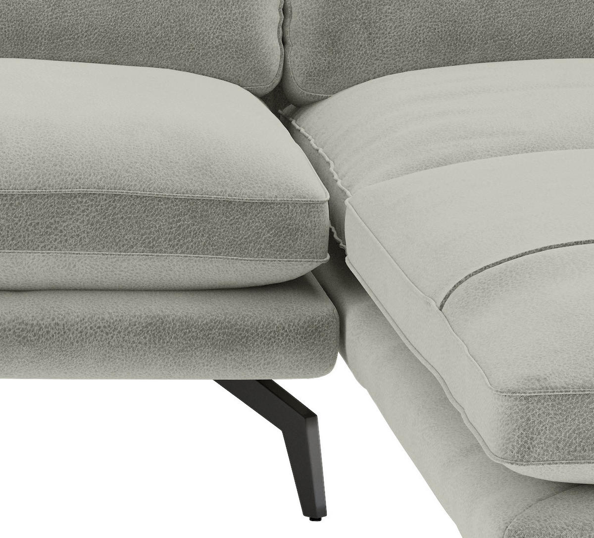 SITZGARNITUR Flachgewebe Hellgrau  - Hellgrau/Schwarz, Design, Textil/Metall (250/202cm) - Livetastic