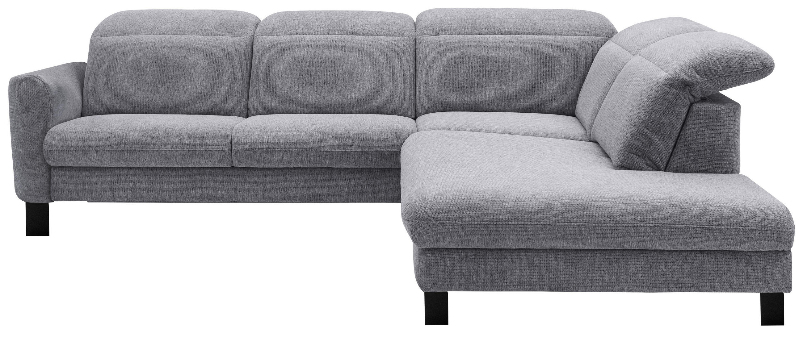 SEDEŽNA GARNITURA, gladka tkanina siva - črna/siva, Design, kovina/tekstil (261/215cm) - Dieter Knoll