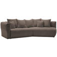 ECKSOFA in Chenille Taupe  315/180 cm  - Taupe/Schwarz, MODERN, Kunststoff/Textil (315/180cm) - Hom`in