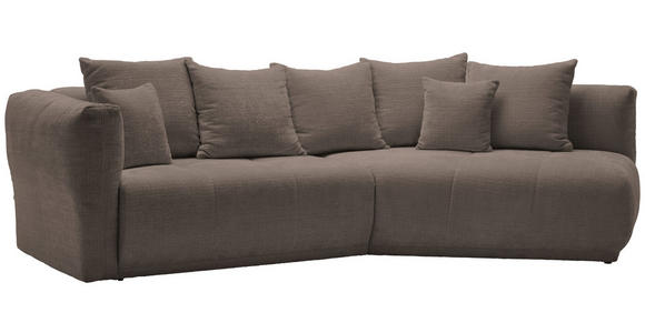 ECKSOFA in Chenille Taupe  315/180 cm  - Taupe/Schwarz, MODERN, Kunststoff/Textil (315/180cm) - Hom`in