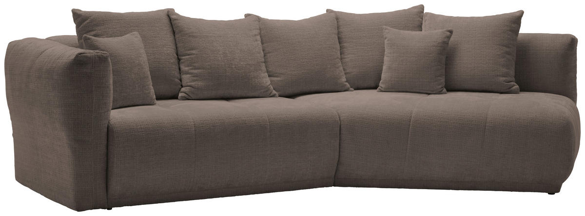 ECKSOFA in Chenille Taupe  - Taupe/Schwarz, Modern, Kunststoff/Textil (315/180cm) - Hom`in
