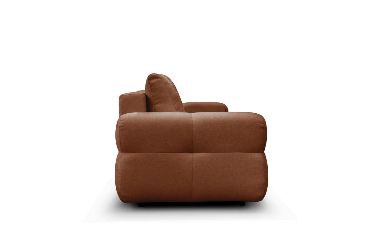 SCHLAFSOFA LOTTA  mit Chenille Terracotta  - Terracotta/Schwarz, Design, Textil (248/90/105cm) - MID.YOU