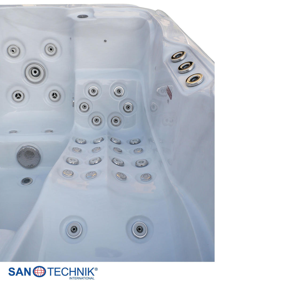 WHIRLPOOL Capri  - Grauweiß, KONVENTIONELL, Kunststoff (210/160/90cm) - Sanotechnik