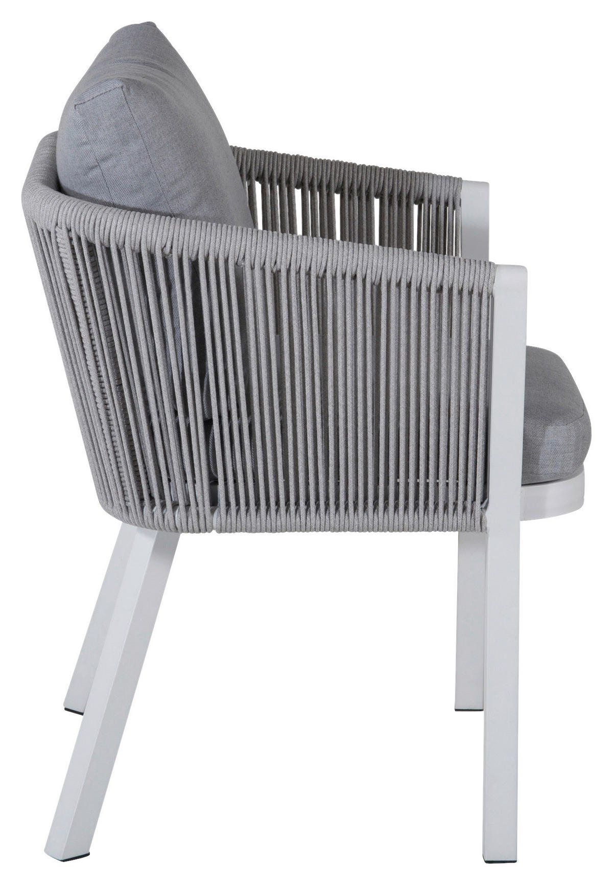GARTENSTUHL-SET Aluminium Grau, Weiß  - Weiß/Grau, KONVENTIONELL, Textil/Metall (60/73/63cm) - Gardenson