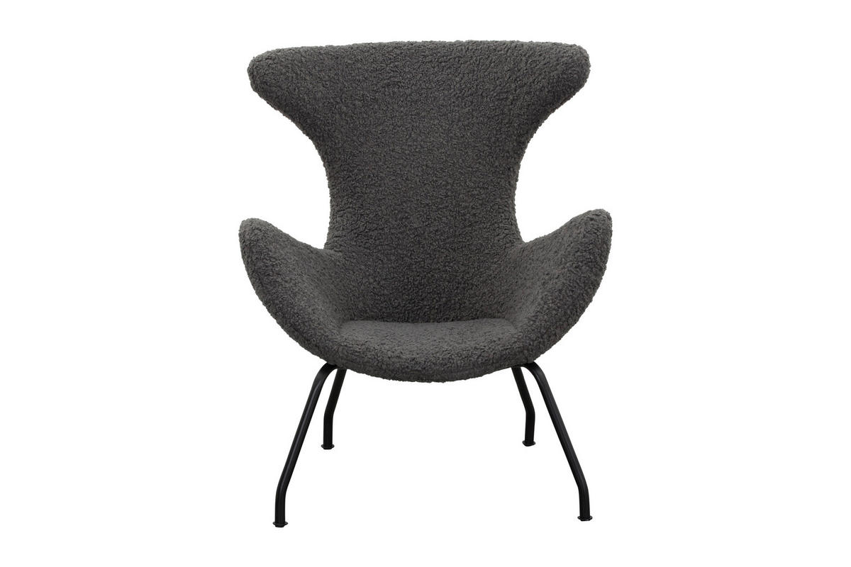 RELAXSESSEL in Textil Grau  - Schwarz/Grau, MODERN, Textil/Metall (77/95/62cm) - Livetastic