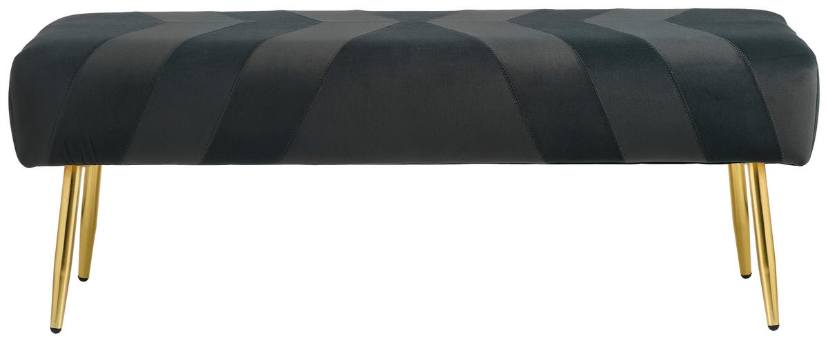 TABURETOVÁ LAVICE, kompozitní dřevo, textil, kov, 110/41/43 cm - černá/tmavě šedá, Design, kov/kompozitní dřevo (110/41/43cm) - MID.YOU