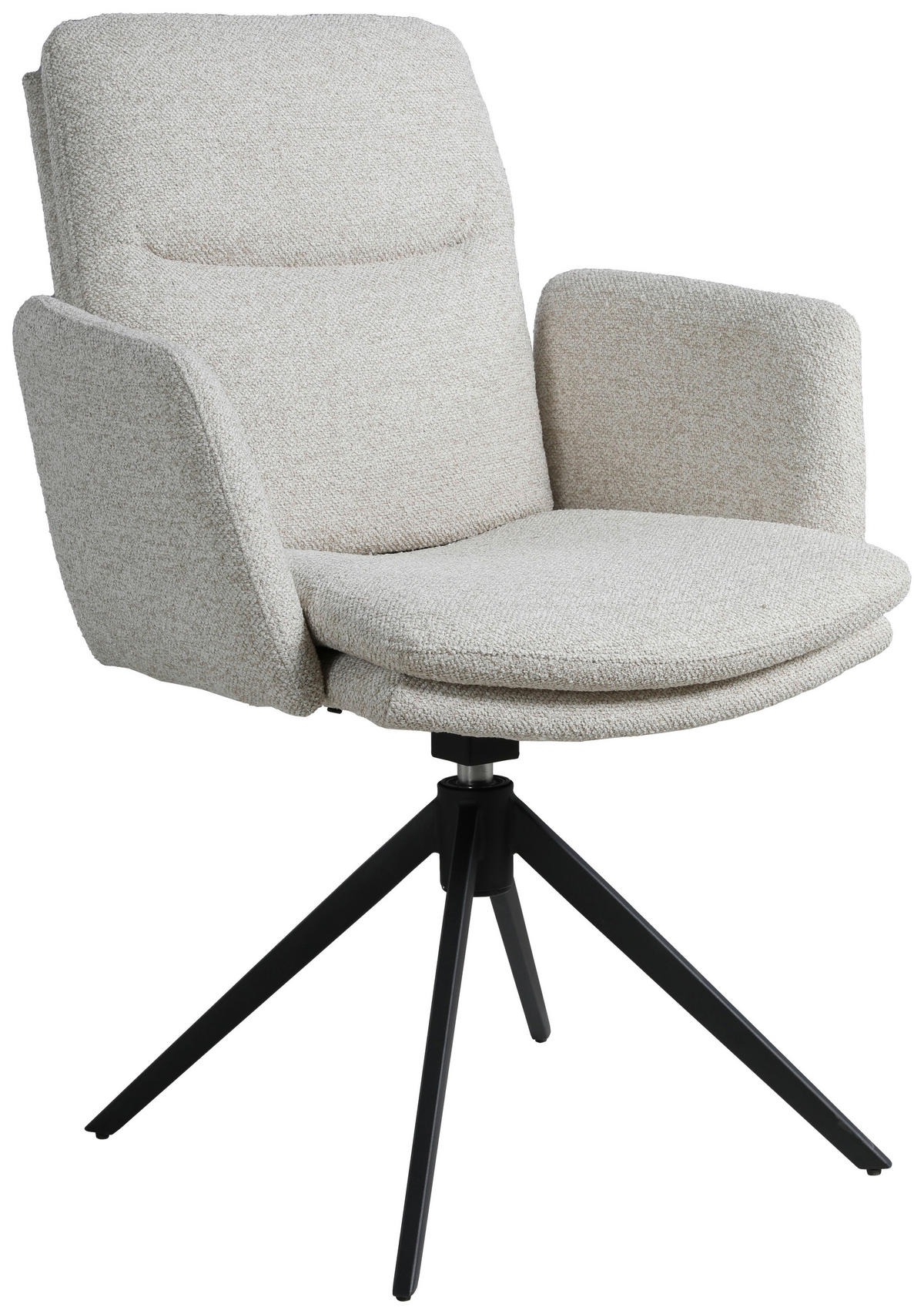 ARMLEHNSTUHL  in Eisen Webstoff  - Beige/Schwarz, Design, Textil/Metall (62/88/64cm) - Novel