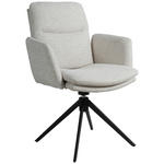 ARMLEHNSTUHL  Stoffauswahl, Sitzfläche 360° drehbar Webstoff  - Beige/Schwarz, Design, Textil/Metall (62/88/64cm) - Novel