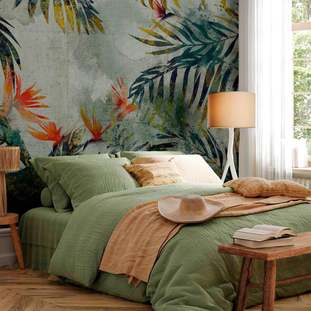 FOTOTAPETE  - Waldgrün/Orange, LIFESTYLE, Textil (400/280cm) - artgeist