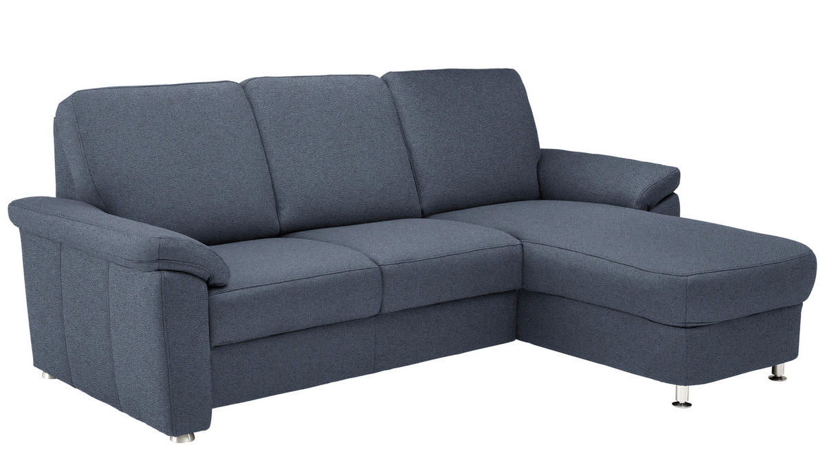 ECKSOFA in Webstoff Blau  - Chromfarben/Blau, Konventionell, Textil/Metall (220/163cm) - Beldomo System