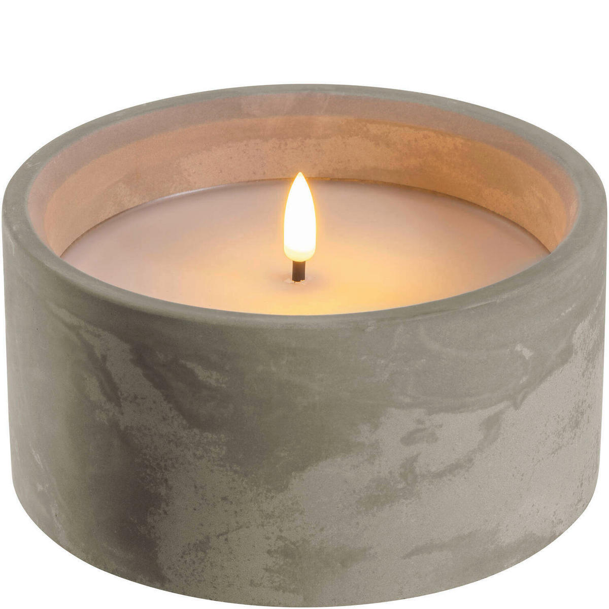 LED-SVEČA - siva/bela, Basics, kamen/umetna masa (15,00/7,50/15,00cm) - Leonardo