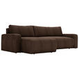 ECKSOFA in Cord Braun  - Schwarz/Braun, MODERN, Kunststoff/Textil (150/245cm) - Carryhome