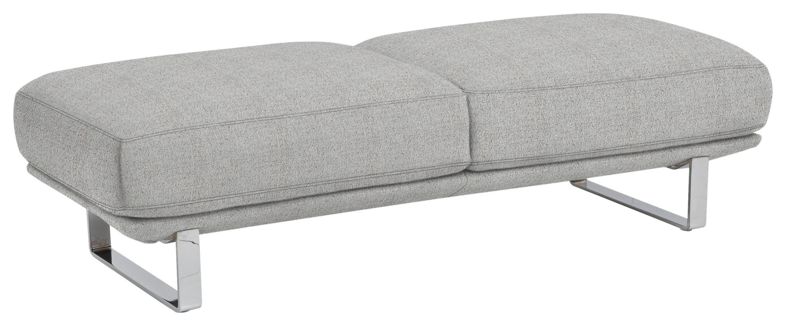 HOCKER in Textil Hellgrau  - Hellgrau, Design, Textil/Metall (160/44/60cm) - Dieter Knoll
