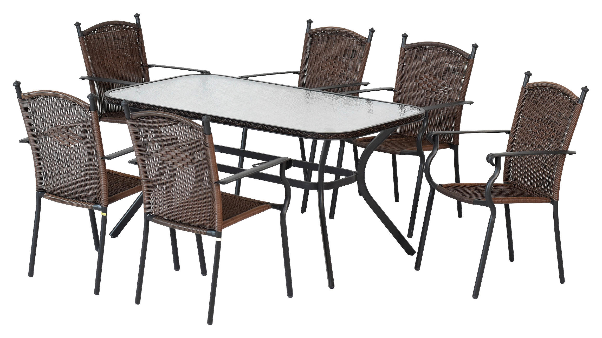GARTENSET 7-teilig  - Graphitfarben/Braun, MODERN, Kunststoff/Metall - Gardenson