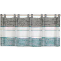 KURZGARDINE   140/50 cm   - Türkis/Anthrazit, Design, Textil (140/50cm)