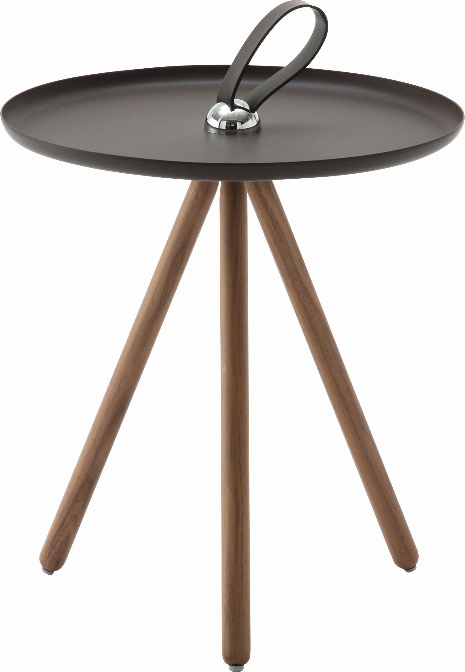 BEISTELLTISCH 40/40/45 cm Nussbaum massiv Braun, Nussbaumfarben rund  - Nussbaumfarben/Braun, Design, Holz/Metall (40/40/45cm) - Rolf Benz