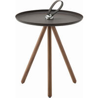 BEISTELLTISCH 40/40/45 cm Nussbaum massiv Braun, Nussbaumfarben rund  - Nussbaumfarben/Braun, Design, Holz/Metall (40/40/45cm) - Rolf Benz