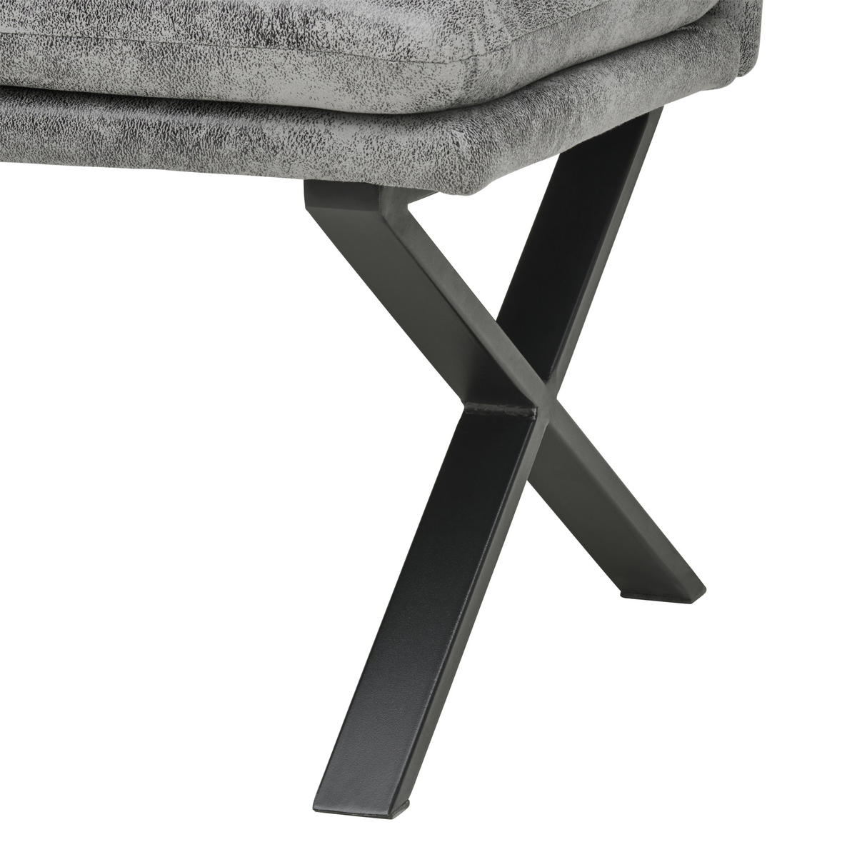 SITZBANK in Metall, Textil Grau  - Schwarz/Grau, LIFESTYLE, Textil/Metall (160/90/41cm) - MID.YOU