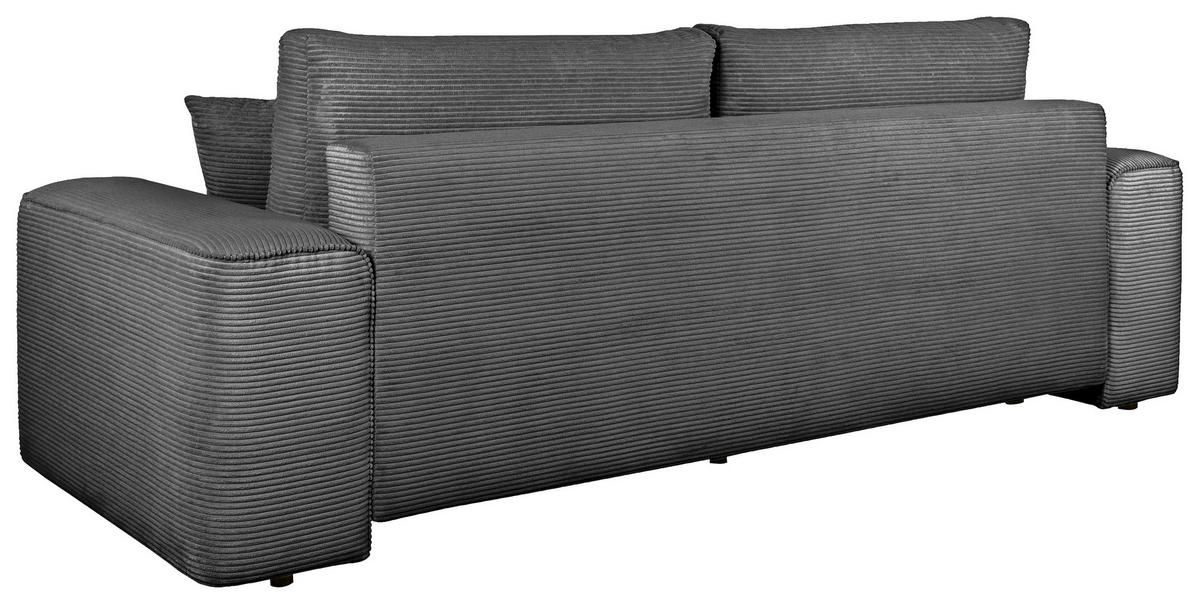 SCHLAFSOFA  mit Rücken echt, Armteil links, Armteil rechts Cord Anthrazit  - Anthrazit/Schwarz, Design, Kunststoff/Textil (261/95/108cm) - Xora