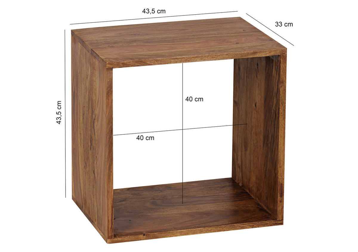 REGAL 43,5/43,5/33 cm barve indijskega rožnega lesa  - barve indijskega rožnega lesa, Moderno, les (43,5/43,5/33cm) - MID.YOU