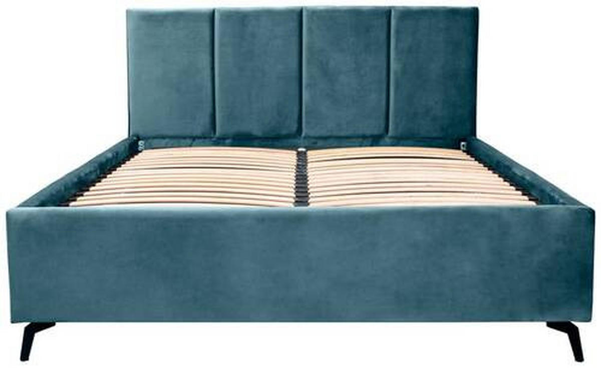 Pat Tapițat 160x200 Cm, verde - verde/negru, Modern, metal/lemn (160/200cm) - Hom`in