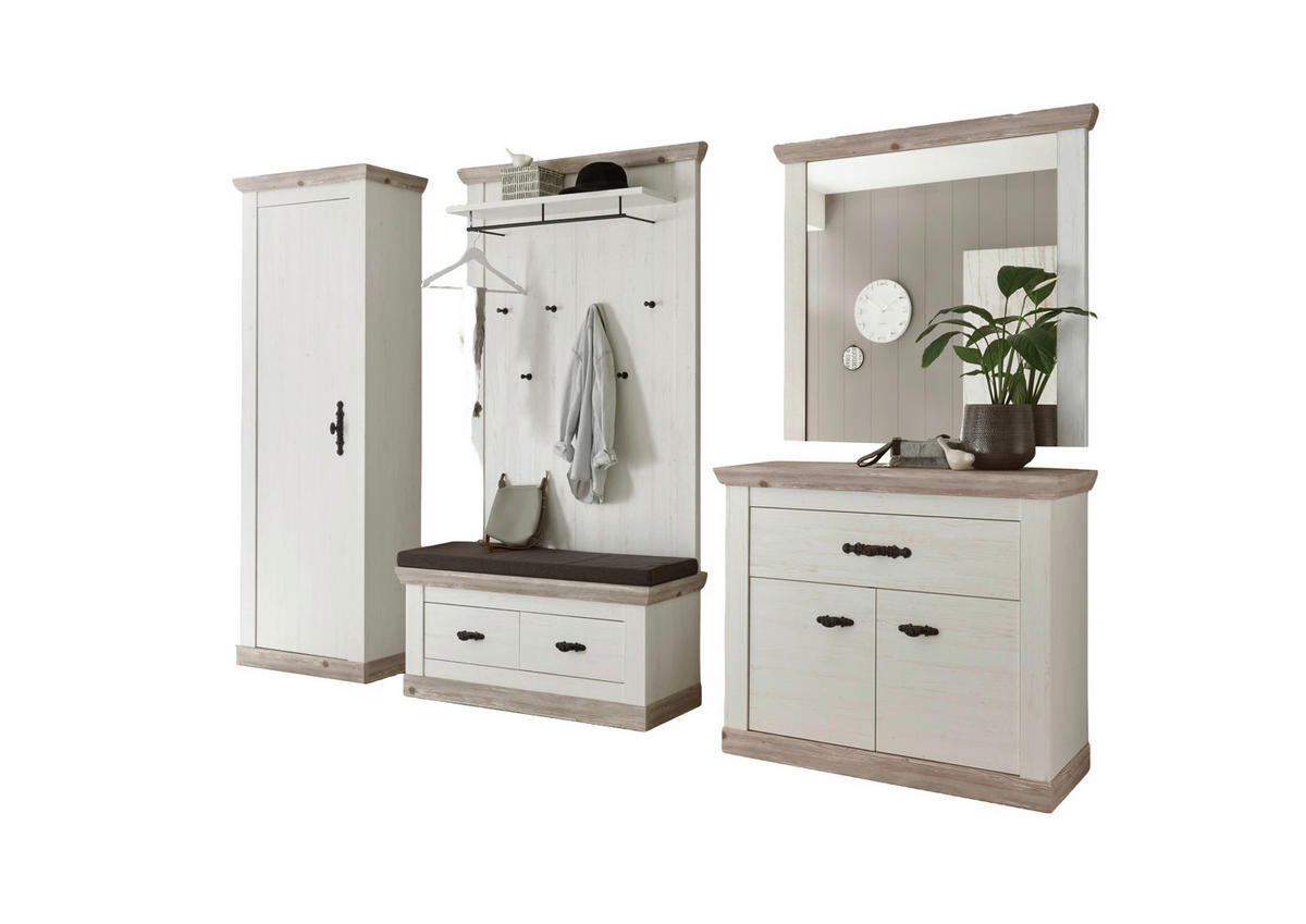 GARDEROBE 5-teilig  in 307/201/45 cm  - Hellbraun/Pinienfarben, Design, Holzwerkstoff (307/201/45cm) - MID.YOU