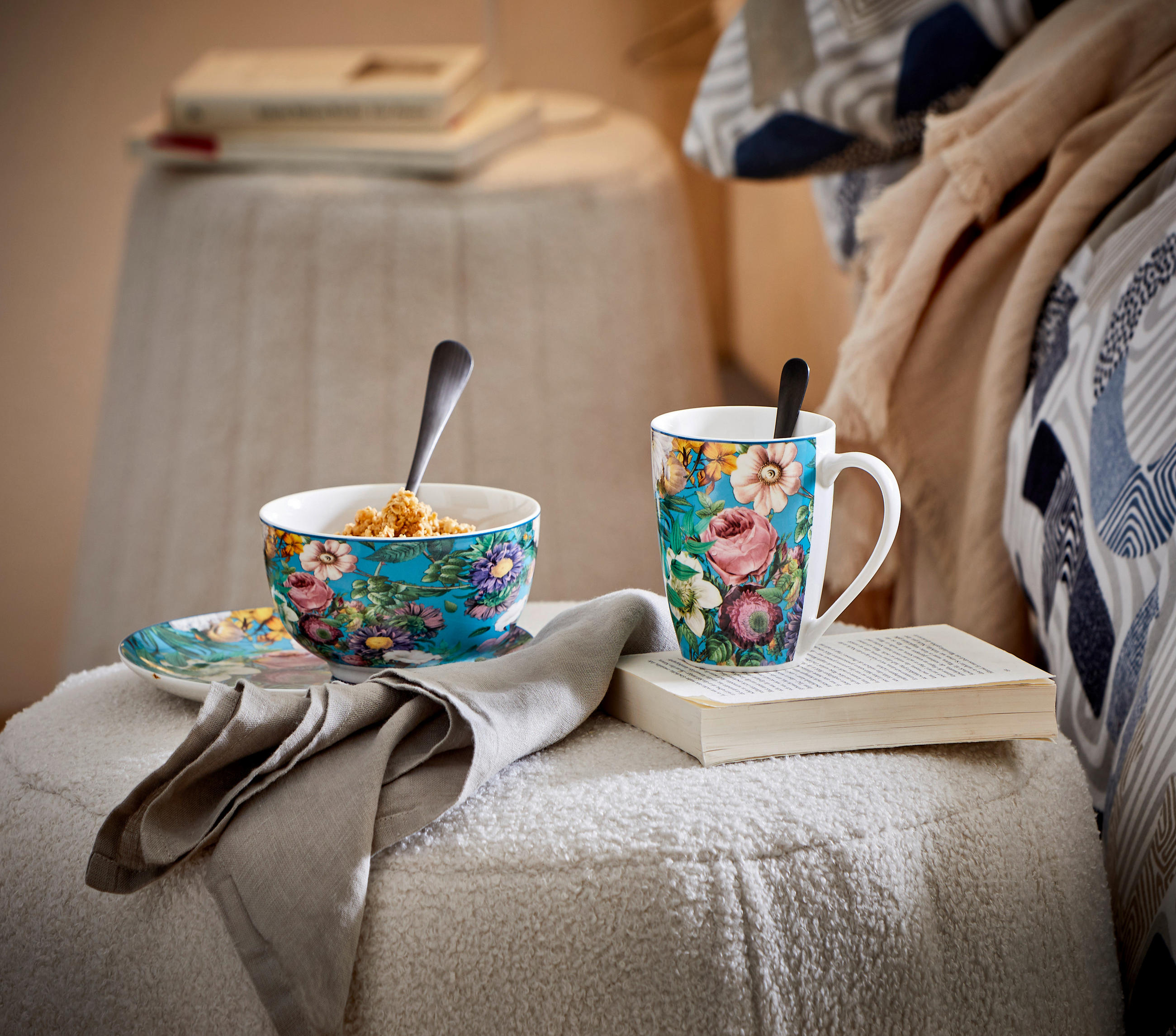 SERVICIU PENTRU MICUL DEJUN  - turcoaz/multicolor, Trend, ceramică - Landscape