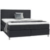 BOXSPRINGBETT 180/200 cm  in Anthrazit  - Chromfarben/Anthrazit, KONVENTIONELL, Kunststoff/Textil (180/200cm) - Voleo