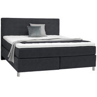 BOXSPRINGBETT 180/200 cm  in Anthrazit  - Chromfarben/Anthrazit, Konventionell, Kunststoff/Textil (180/200cm) - Voleo