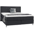 BOXSPRINGBETT 200/200 cm  in Anthrazit  - Chromfarben/Anthrazit, KONVENTIONELL, Kunststoff/Textil (200/200cm) - Voleo