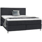 BOXSPRINGBETT 160/200 cm  in Anthrazit  - Chromfarben/Anthrazit, KONVENTIONELL, Kunststoff/Textil (160/200cm) - Voleo